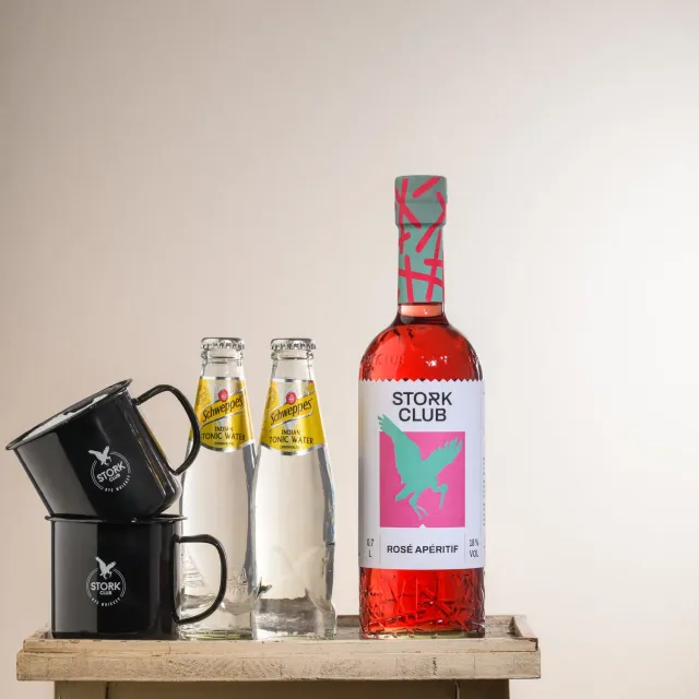 Stork Club Rosé Rye apéritief box 70cl met tonic