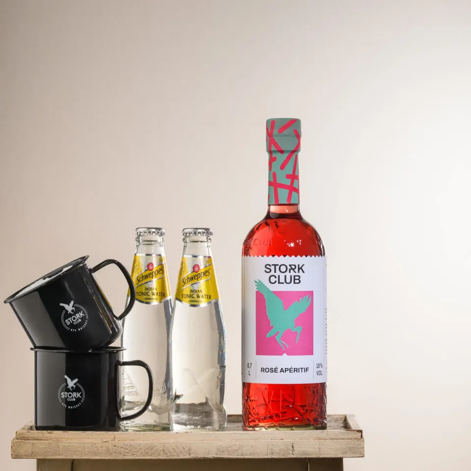 Stork Club Rosé Rye apéritief box 70cl met tonic