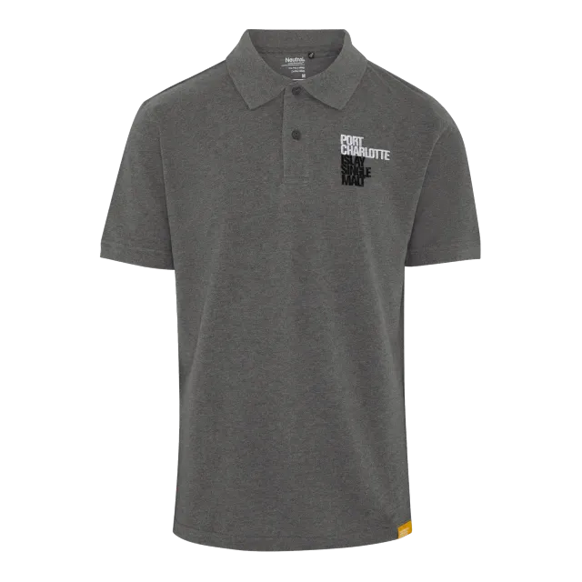 Port Charlotte polo shirt unisex donkergrijs organisch katoen