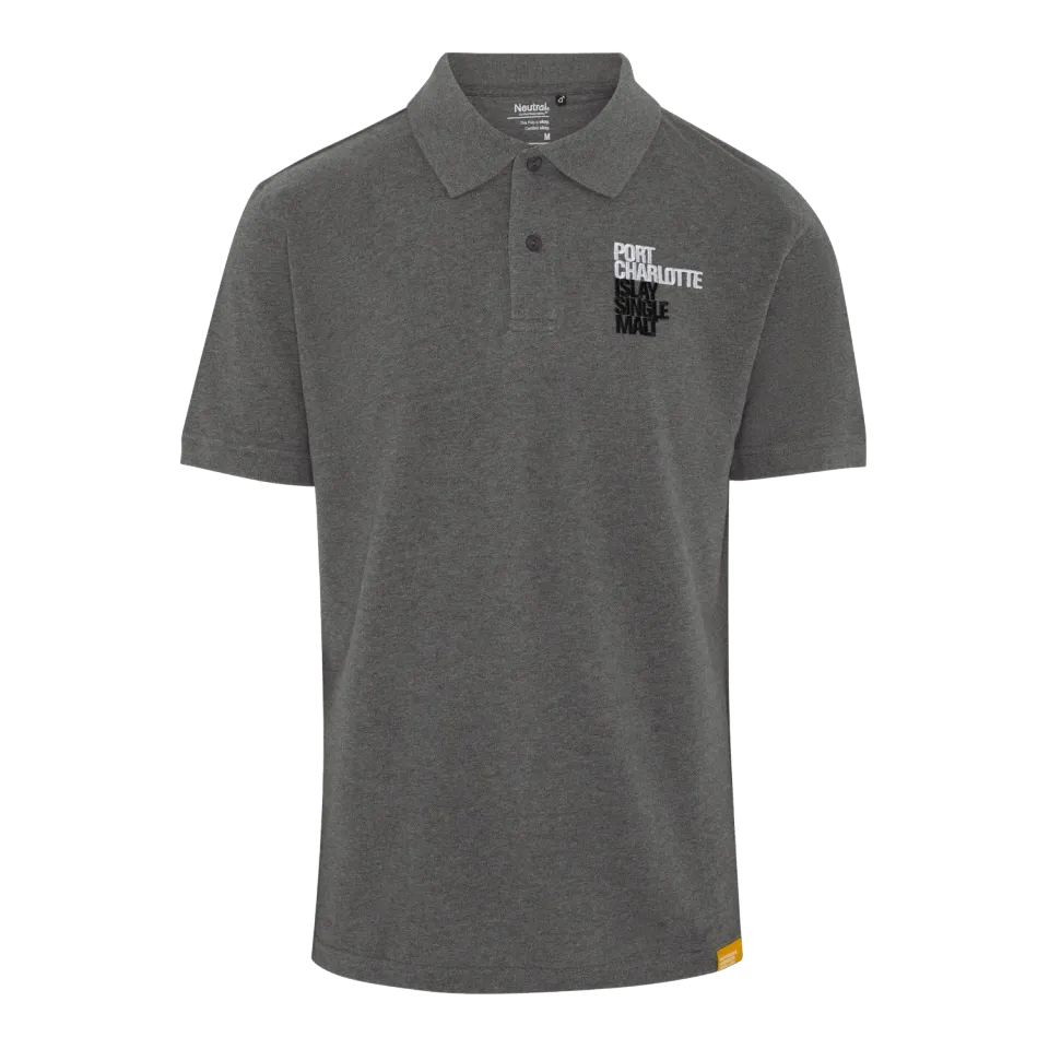 Port Charlotte polo shirt unisex donkergrijs organisch katoen