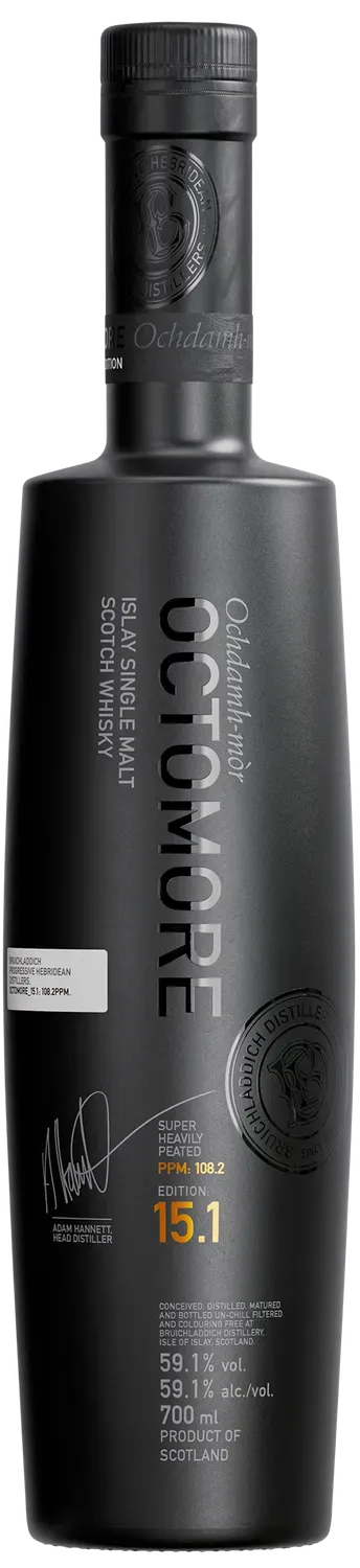 Bruichladdich Octomore 15.1 single malt whisky 70cl zwaar geturfd