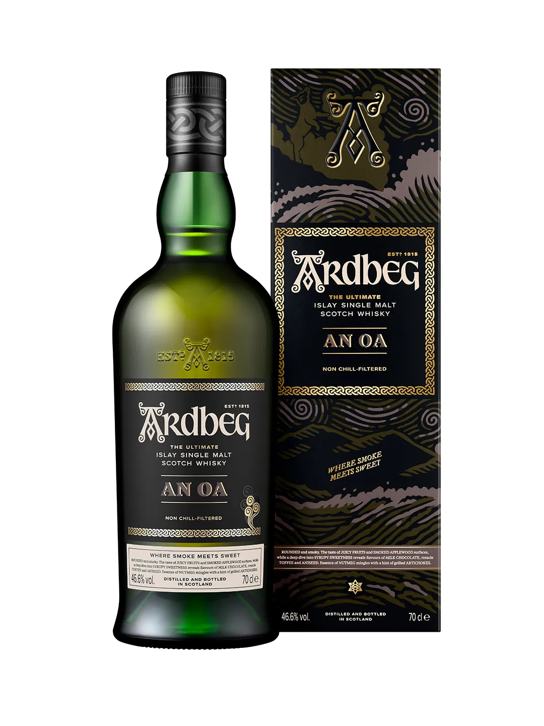 Ardbeg An Oa single malt whisky 70 cl rond