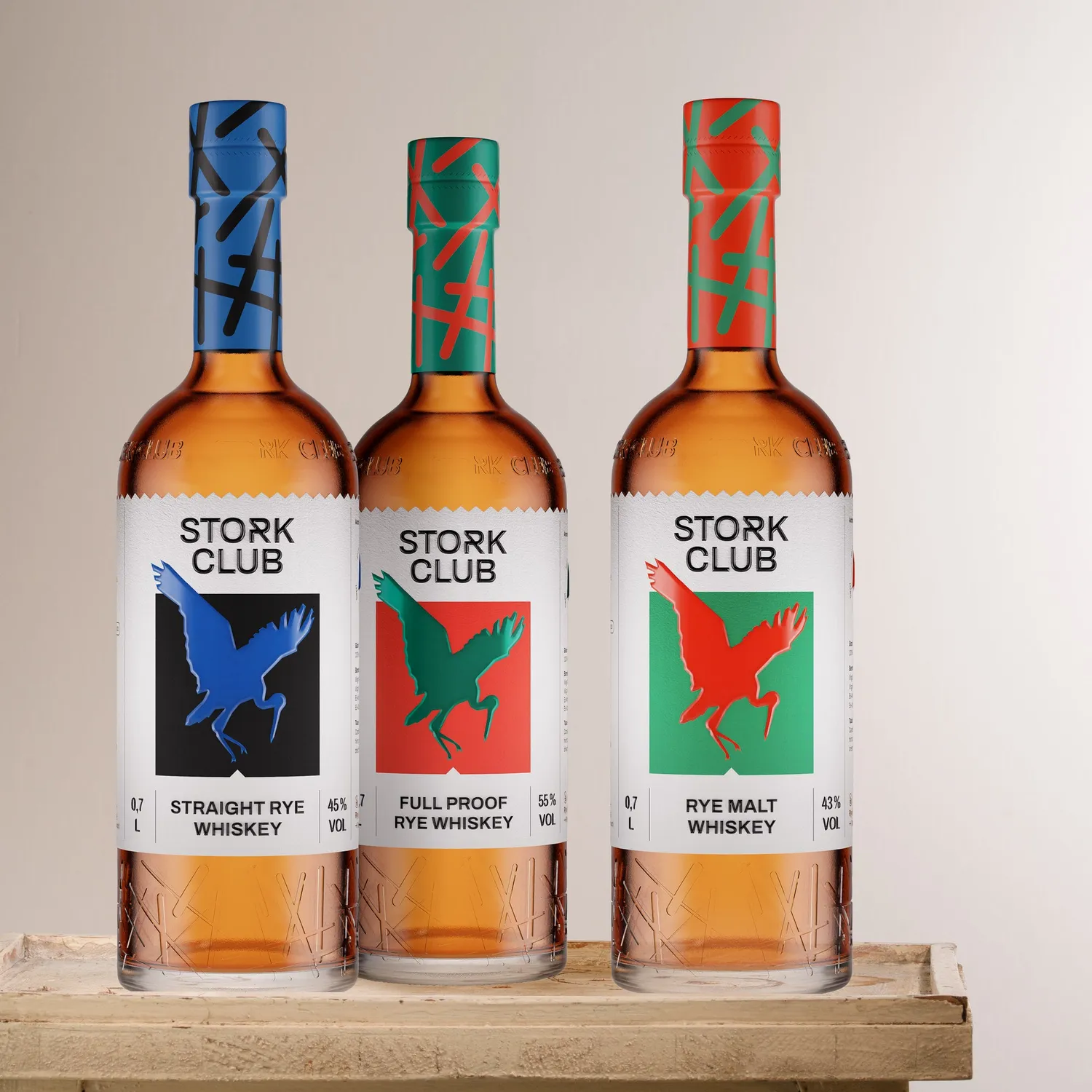 Stork Club Rye High 3 whisky set 3x70cl 100% rogge