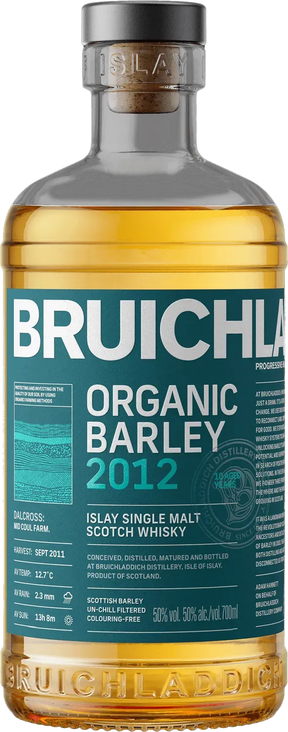 Bruichladdich Organic Barley 2012 single malt whisky 70cl zacht
