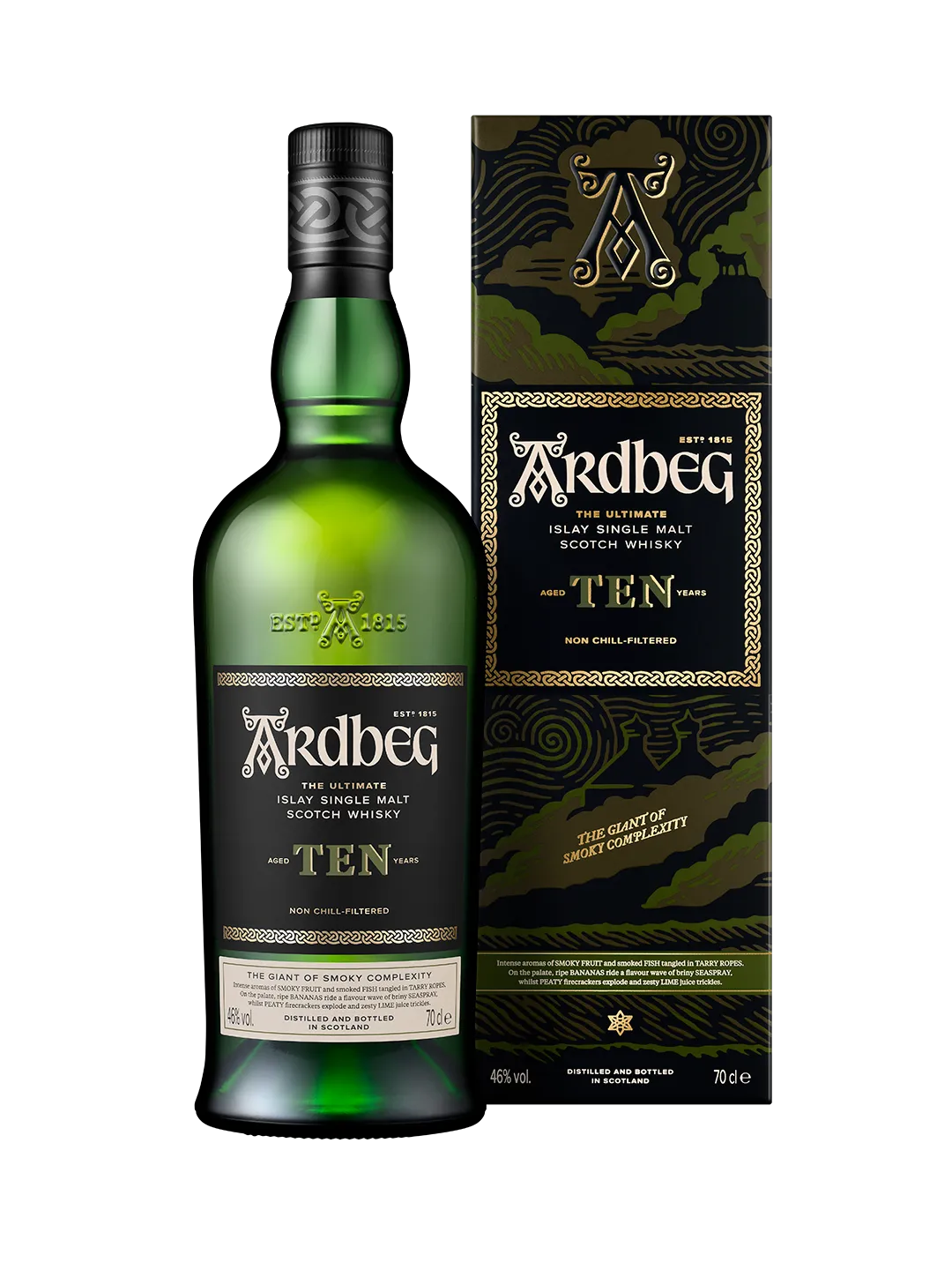 Ardbeg Ten Years Old single malt whisky 70 cl turf