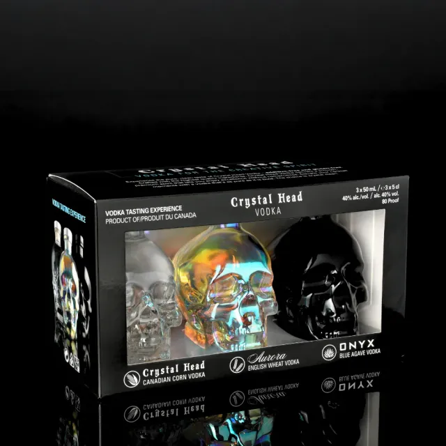 Crystal Head Tasting vodka 3x5cl mini neutraal