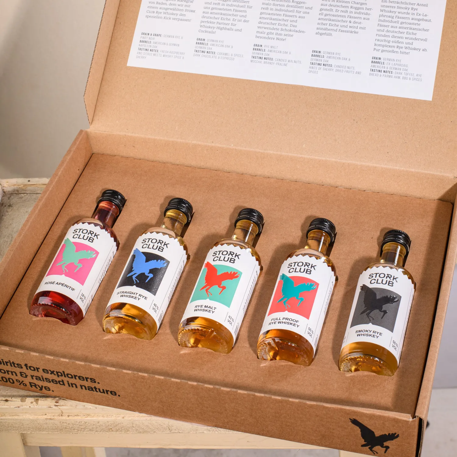 Stork Club World of Rye whisky proefset 5x5cl rokerig