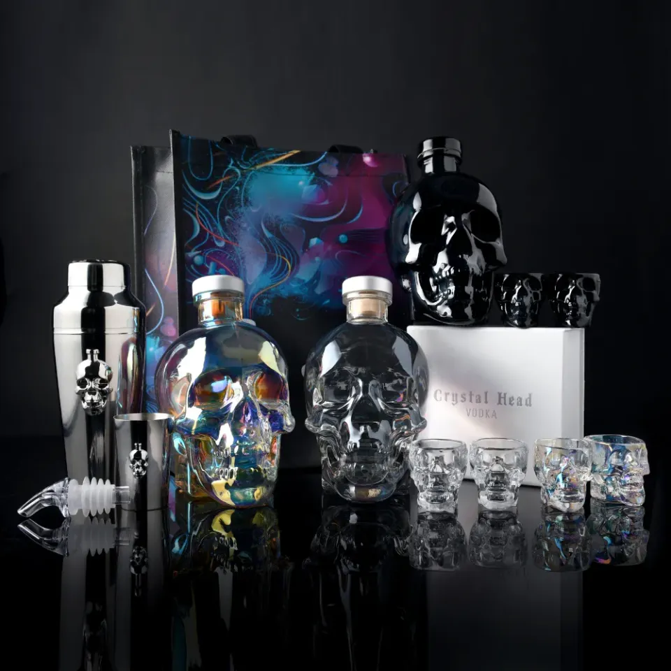 Crystal Head Ultimate vodka set 3x75cl met barware agave