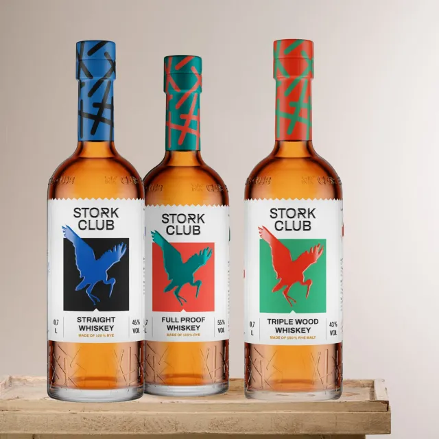 Stork Club Rye High 3 whisky set 3x70cl 100% rogge